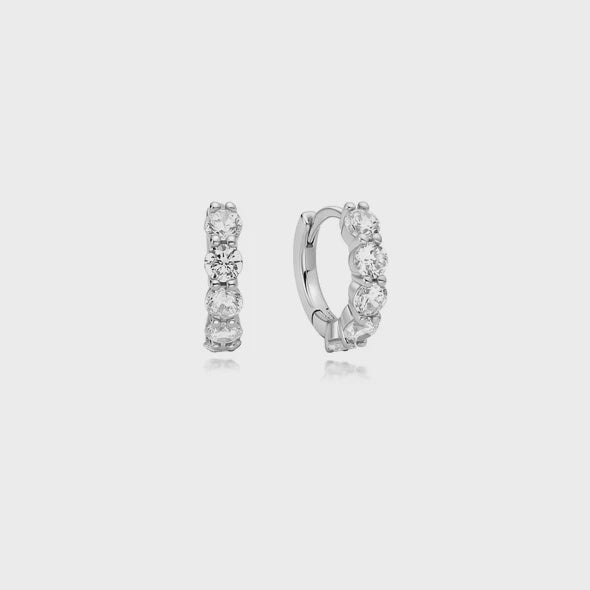 Ania Haie Silver Quintet Sparkle Huggie Hoop Earrings E075-05H