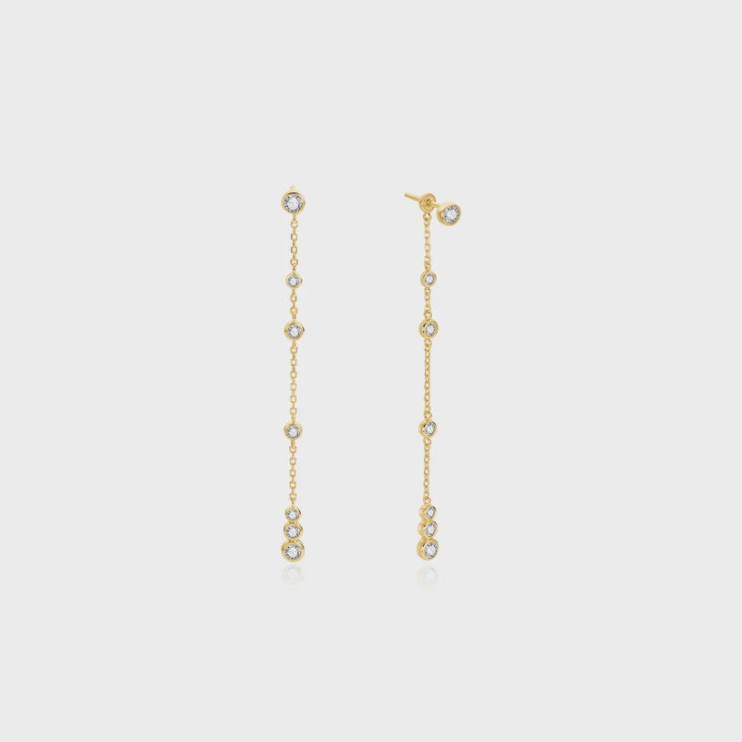 Ania Haie Gold Plated Cascade Station Drop Stud Earrings E075-12G