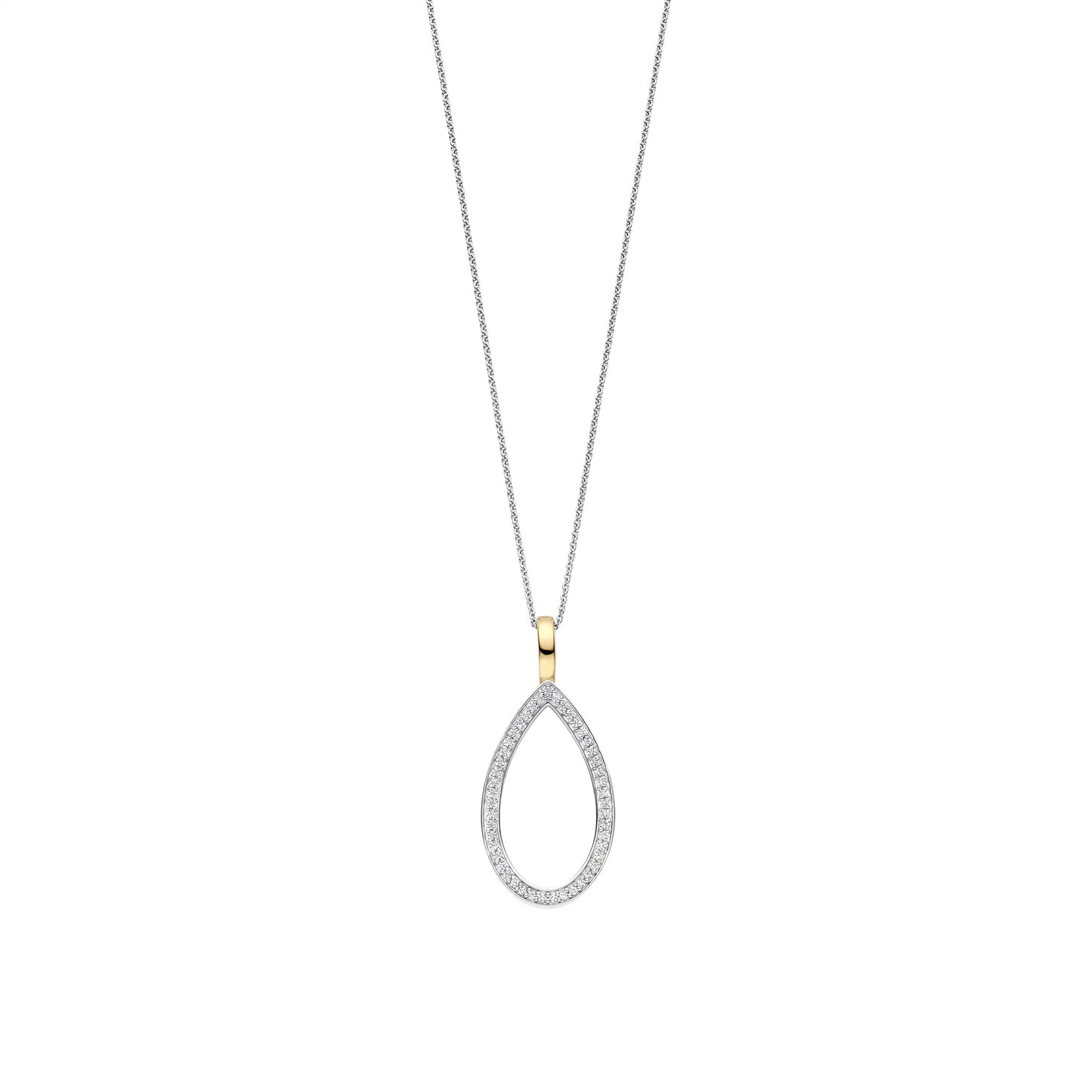 Ti Sento Open Teardrop Pendant with CZ 6850ZY