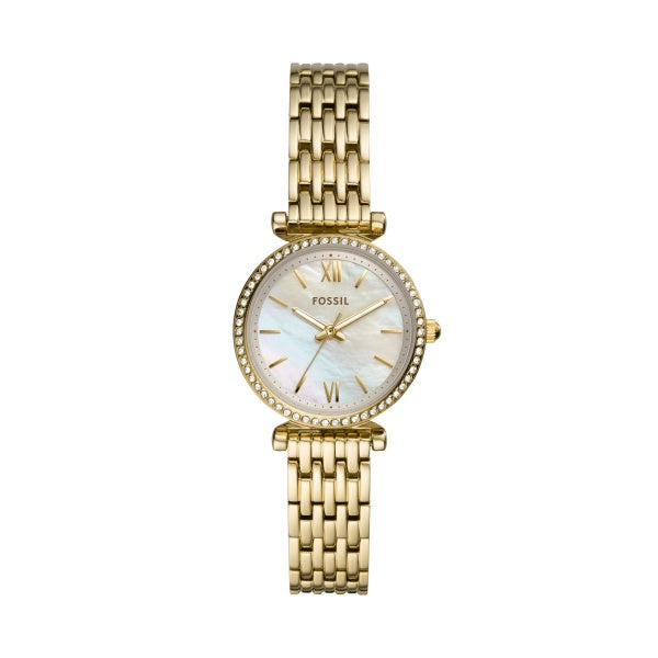 Fossil Gold Tone MOP Dial Carlie Watch ES4735