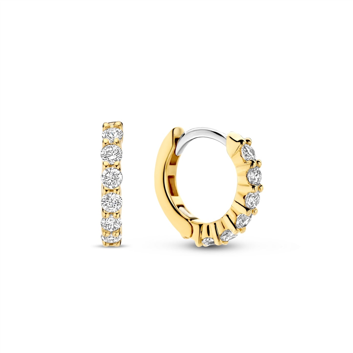 Ti Sento Gold Plated CZ Hoop Earrings 7956ZY