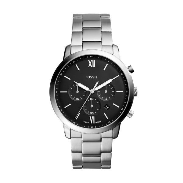 Fossil Stainless Steel Black Dial Neutra Watch FS5384