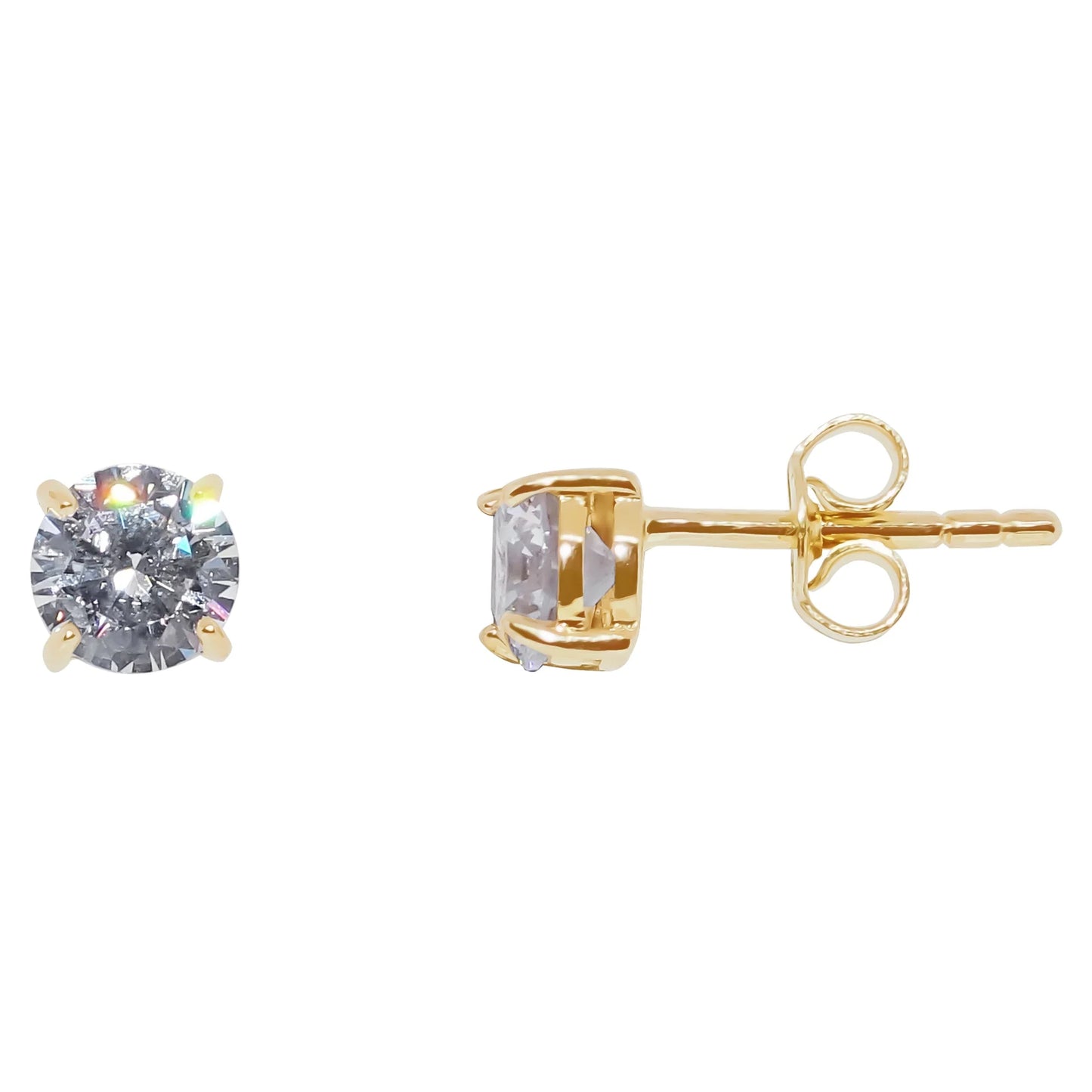 9ct 5mm Round CZ Stud Earings