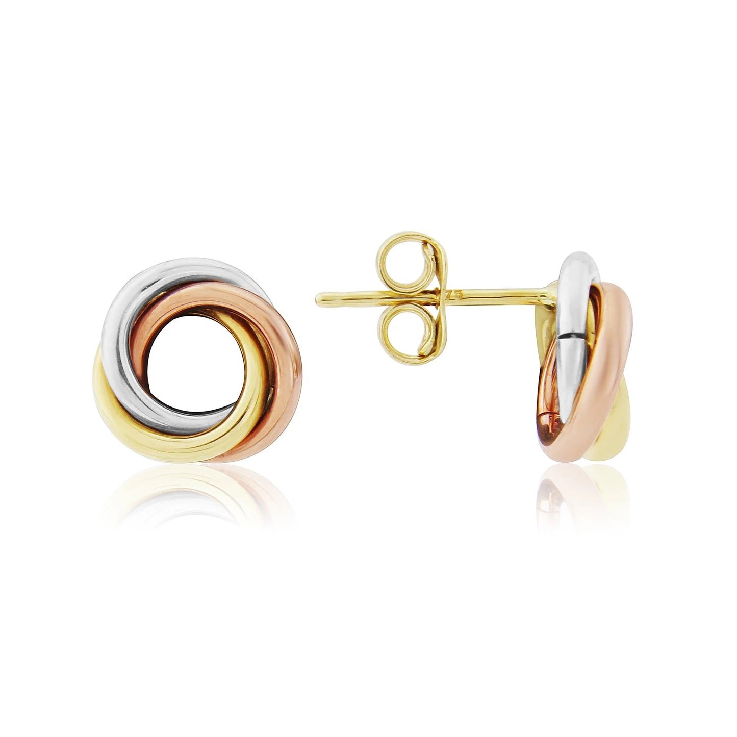9ct Gold 3 Tone Stud Earrings