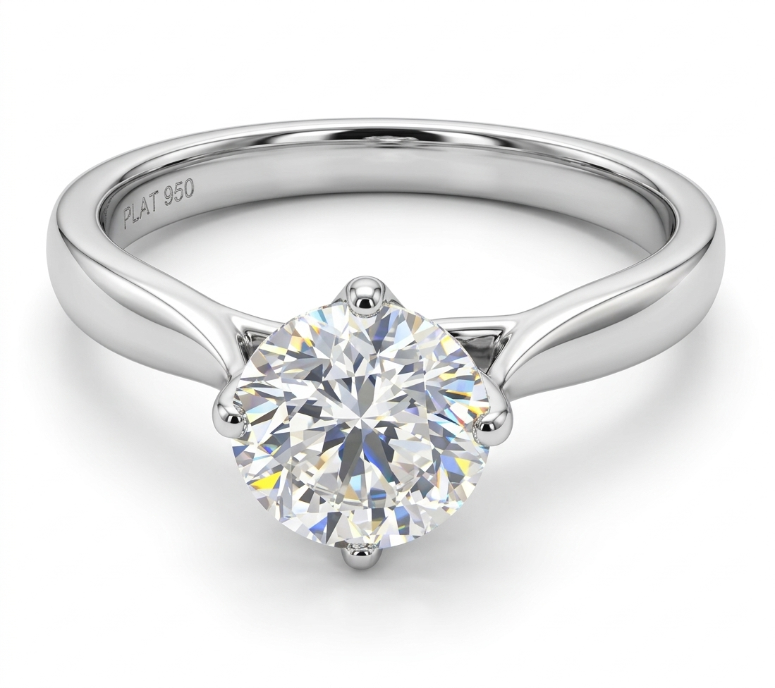 Platinum Solitaire Diamond Ring ASM1447 1.45ct