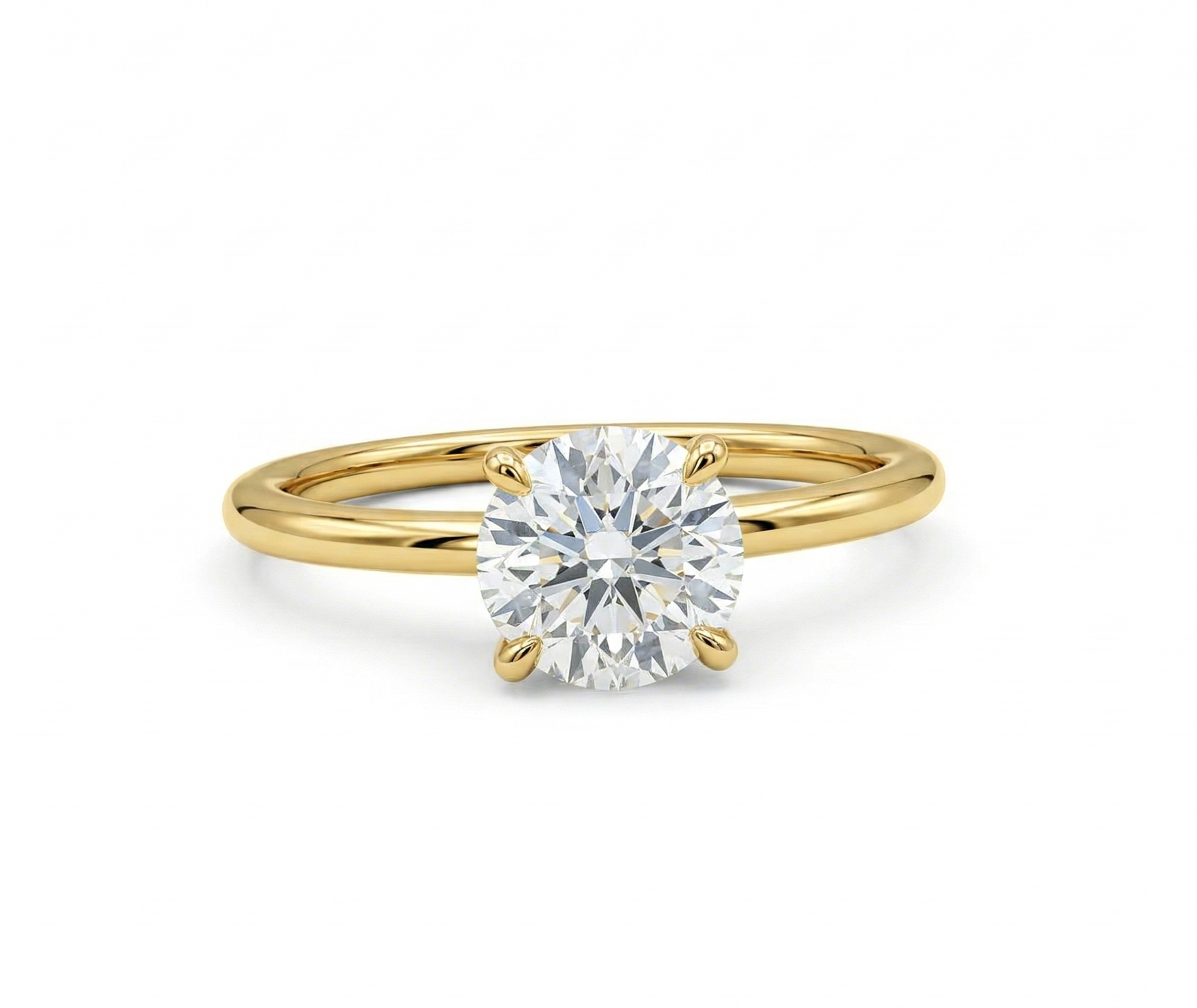 18ct Gold Lab Grown Diamond Hidden Halo Ring - Brilliant Cut