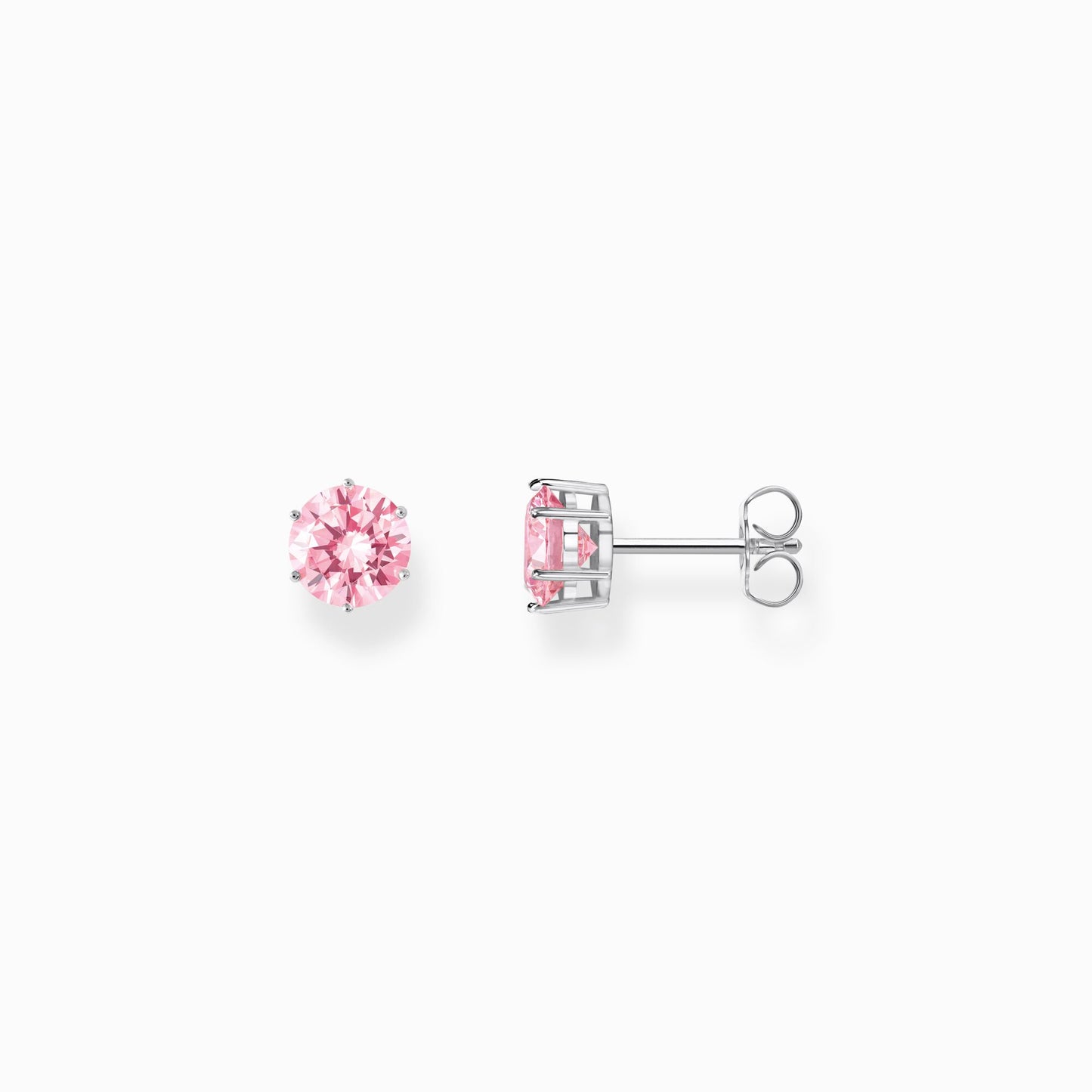 Thomas Sabo Silver Ear Studs with Big, Pink zirconia H2300-051-9
