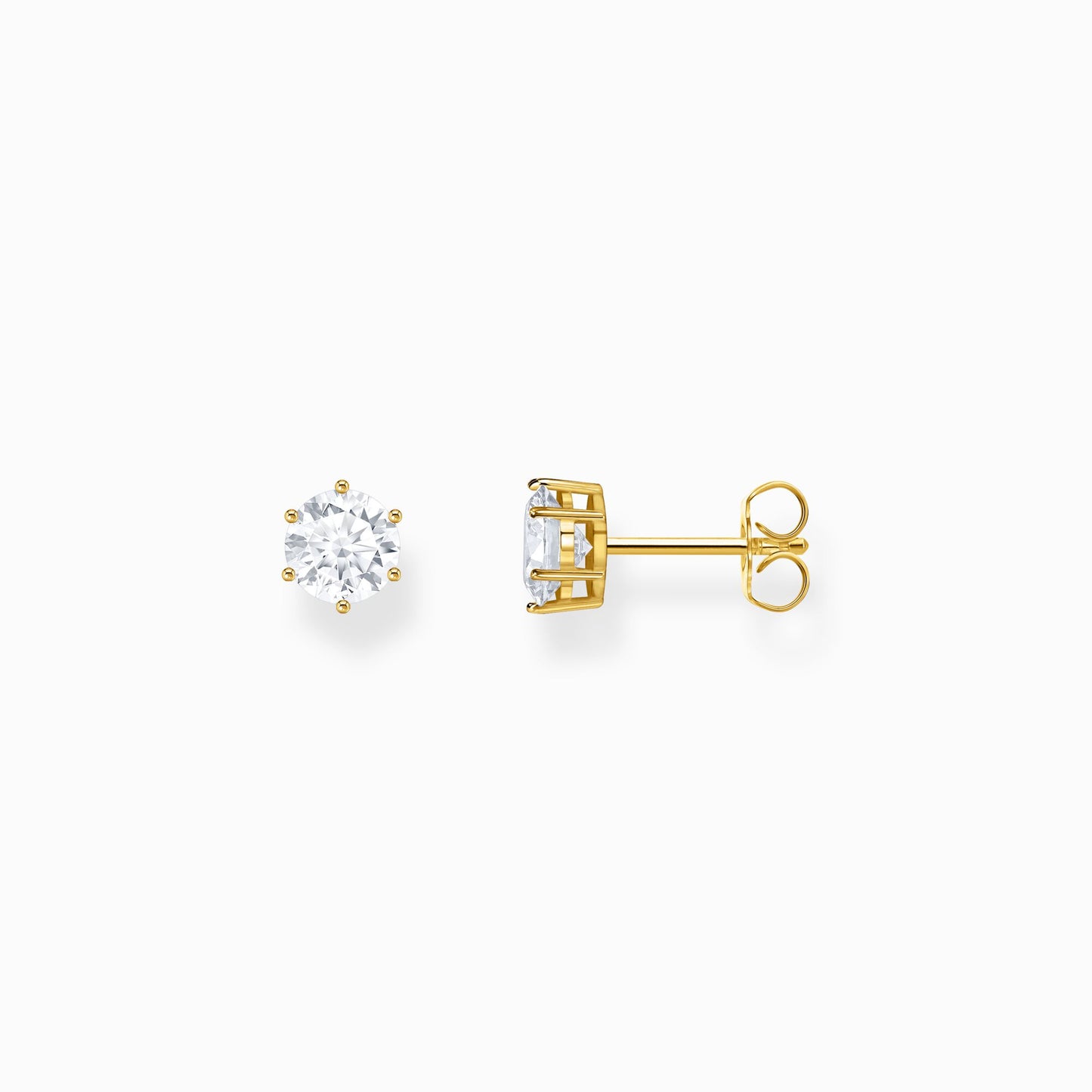 Thomas Sabo Gold Plated Ear Studs with white zirconia in brilliant cut H2301-414-14