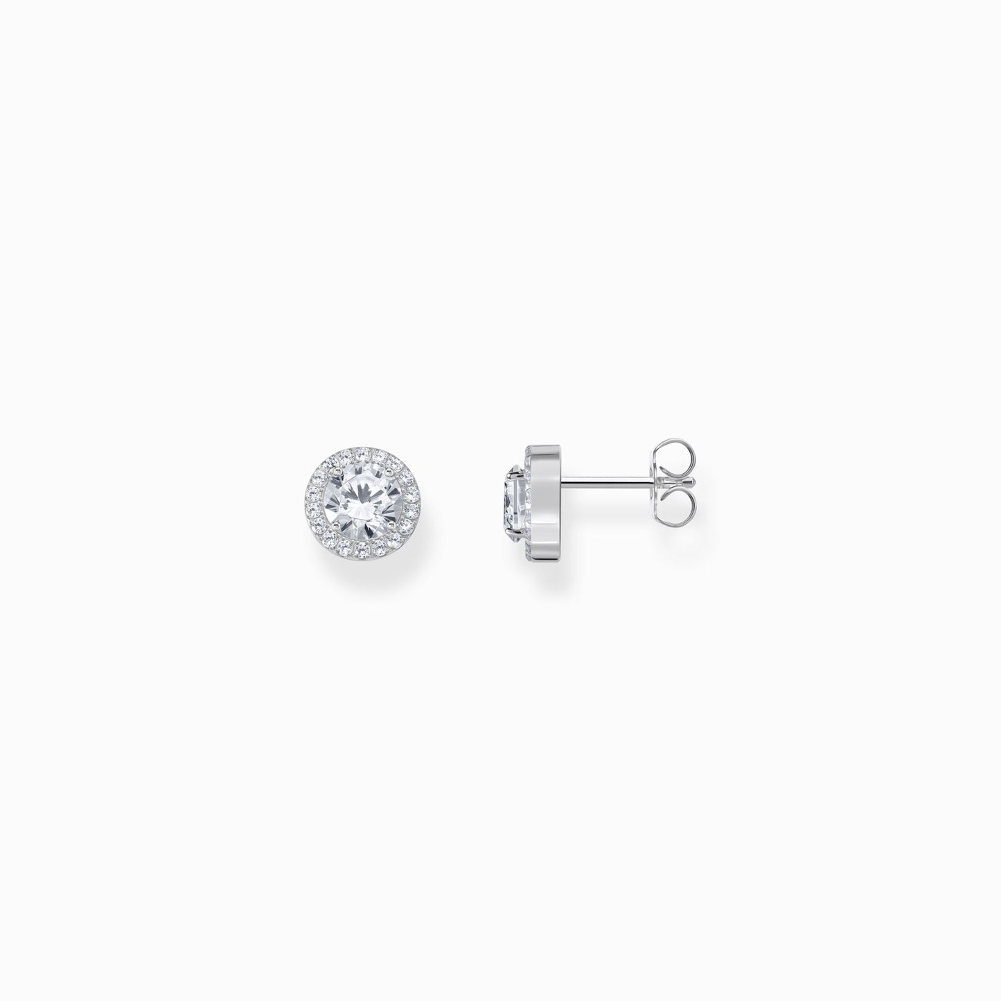 Thomas Sabo Silver halo Ear Studs with white zirconia in brilliant cut H2304-051-14