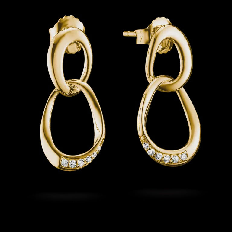 Thomas Sabo Earrings Together with white zirconia 18k gold plated H2350-M01-14