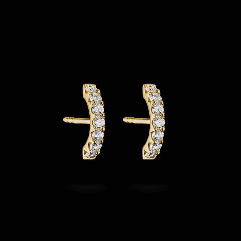 Thomas Sabo Stud Earrings with white zirconia 18k gold plated H2378-M01-14
