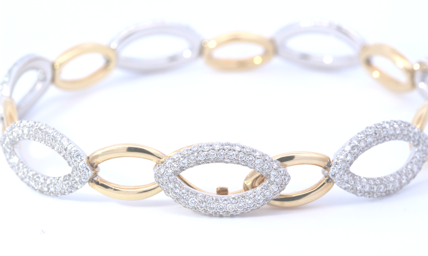 18ct Gold Two Tone Diamond Bracelet