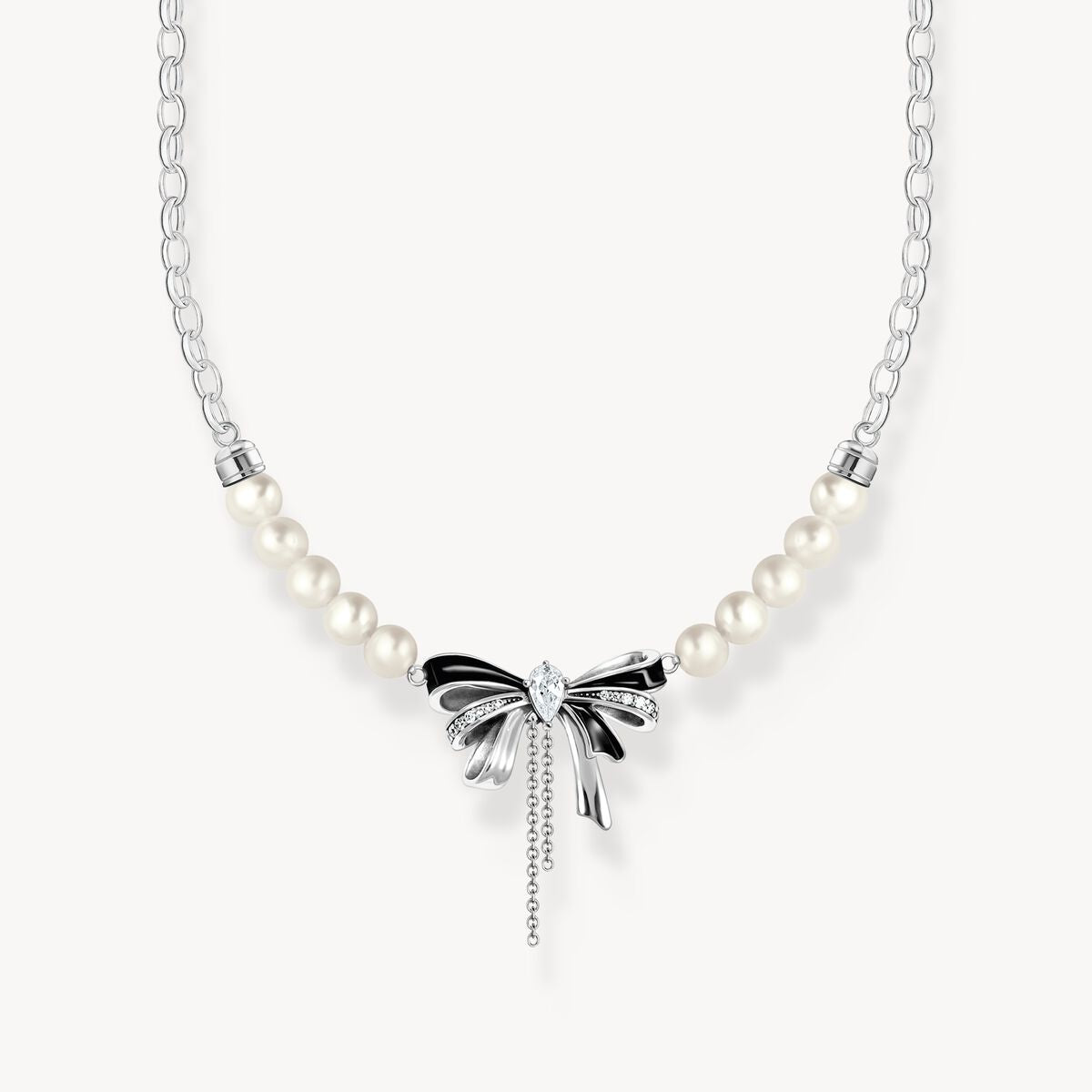 Thomas Sabo Silver Bow Necklace with Freshwater Pearls KE2295-167-11