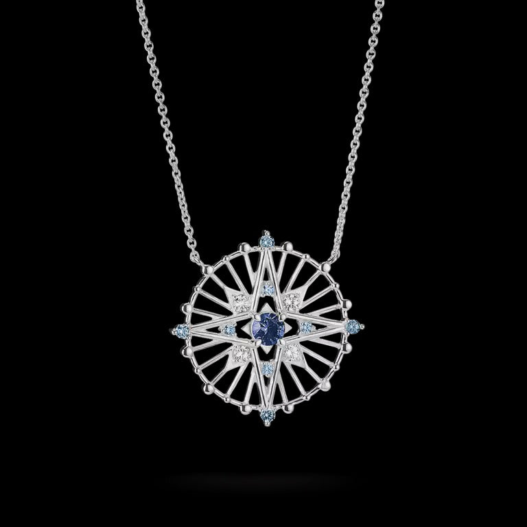 Thomas SaboTalisman Necklace with blue stones Sterling Silver KE2393-166-1