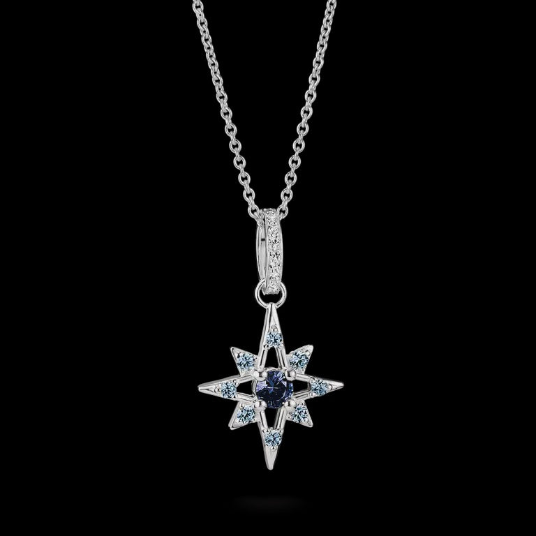 Thomas Sabo Star Necklace wth blue stones Sterling Silver KE2394-166-1