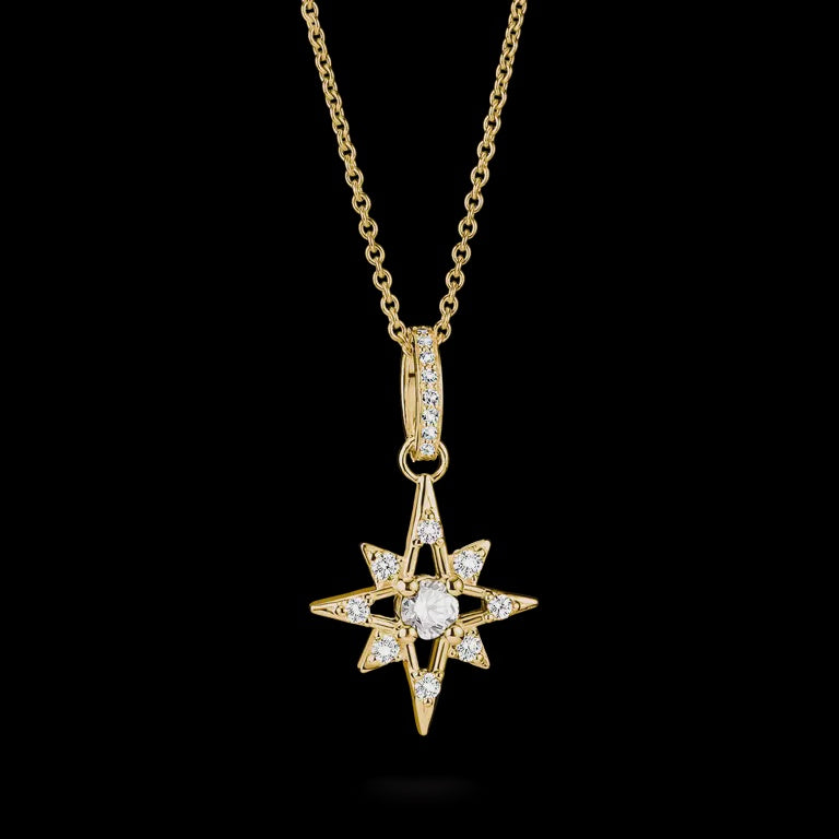 Thomas Sabo Star Necklace with white zirconia 18k gold plated KE2394-M01-14