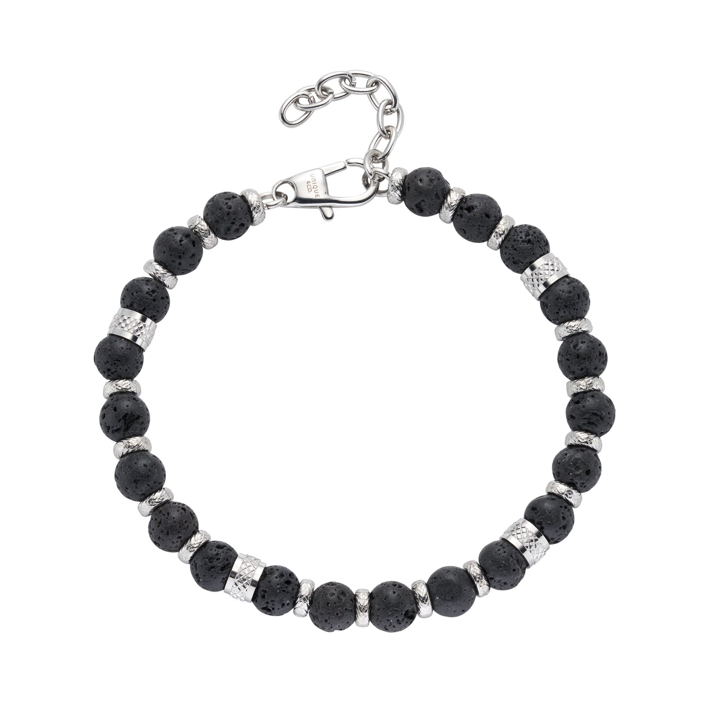 Unique & Co Stainless Steel Lava Stone Bracelet LAB-290
