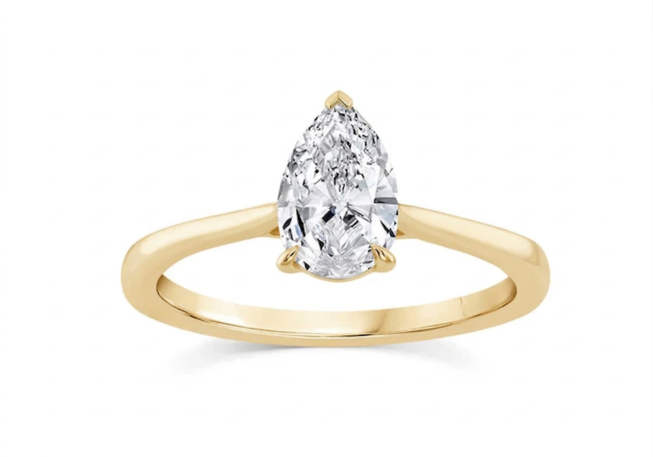 18ct Gold Lab Grown Diamond Pear Cut Solitaire 1.05ct
