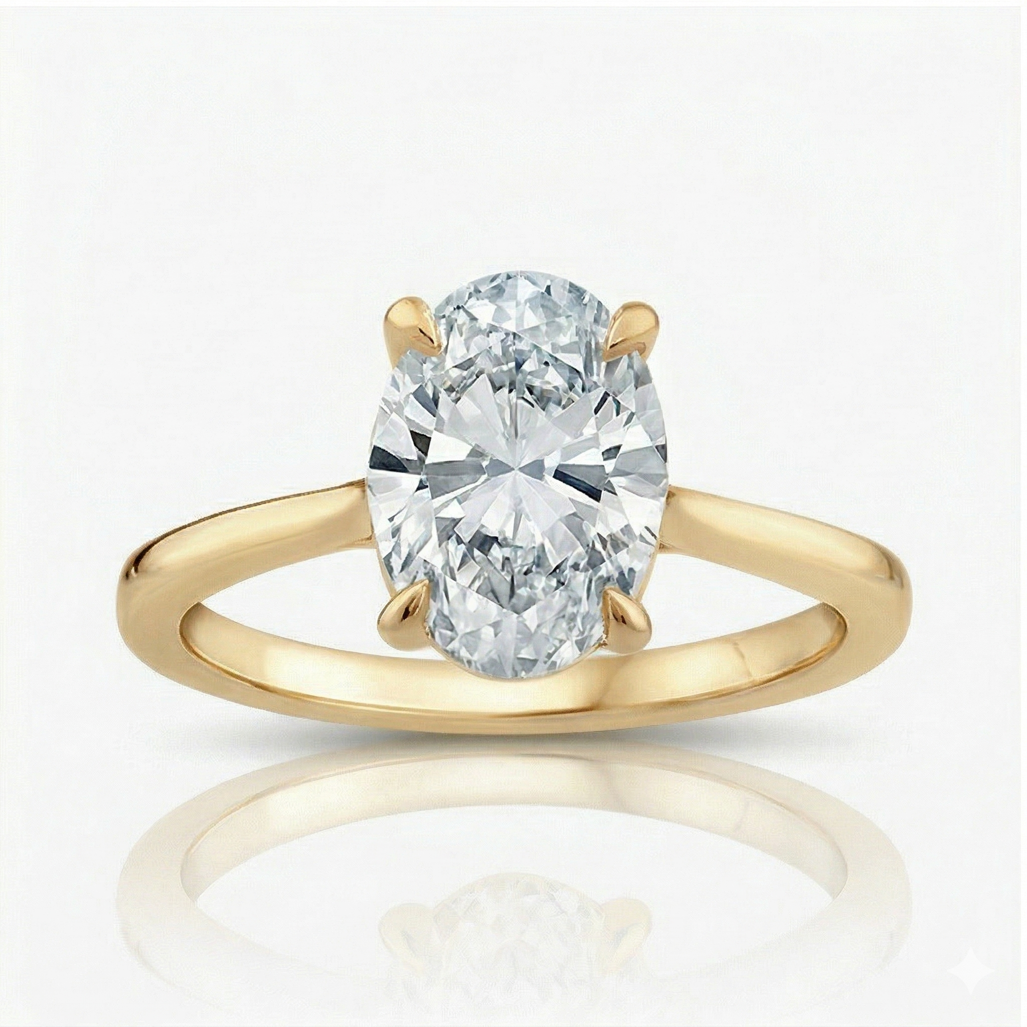 18ct Yellow Gold Lab Grown Diamond Oval Cut Solitaire Ring