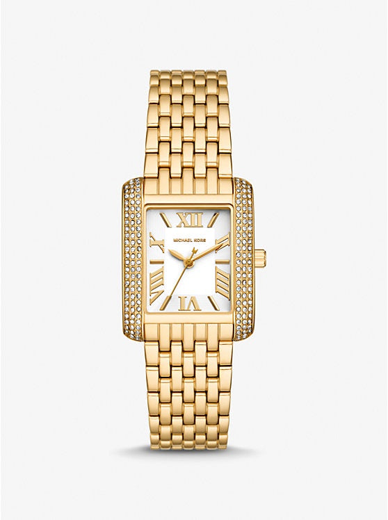 Michael Kors Petite Emery Pavé Gold-Tone Watch MK4826