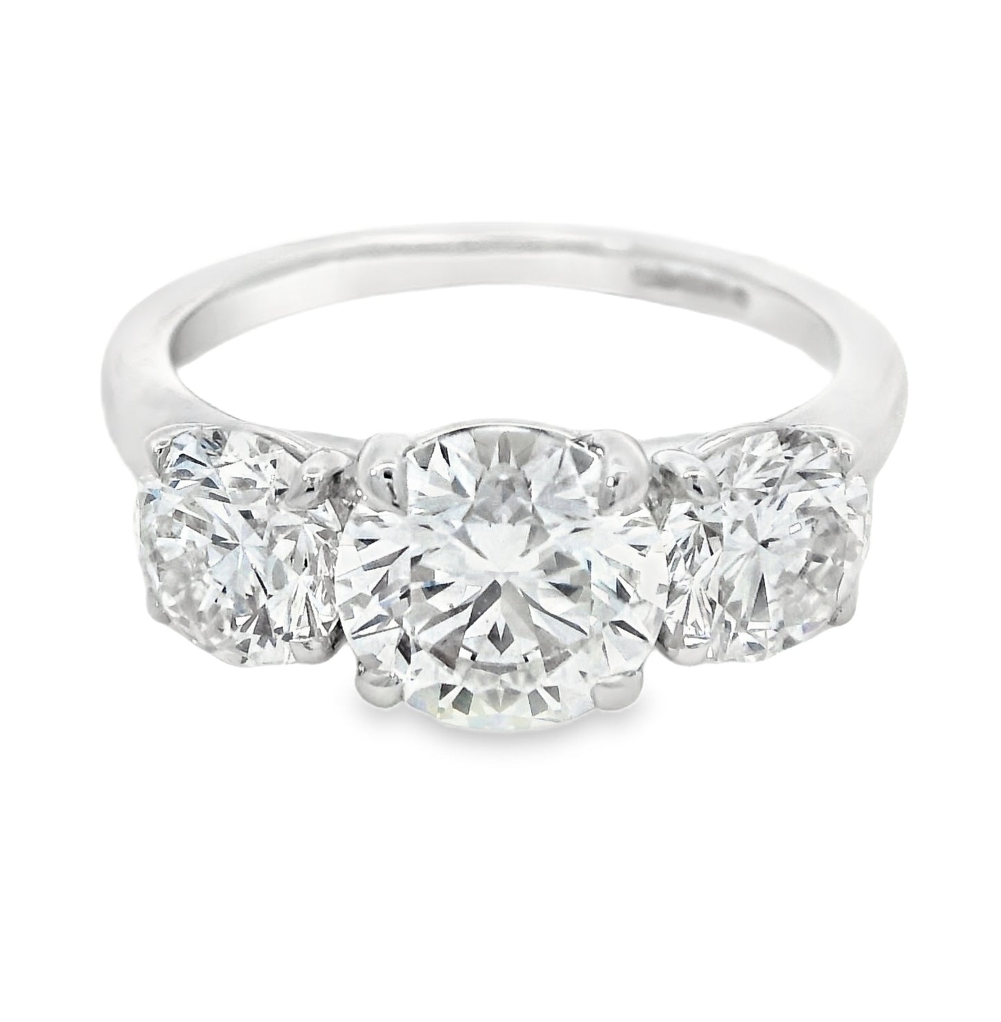 18ct White Gold Lab Grown Diamond Trilogy Ring - 3.00ct