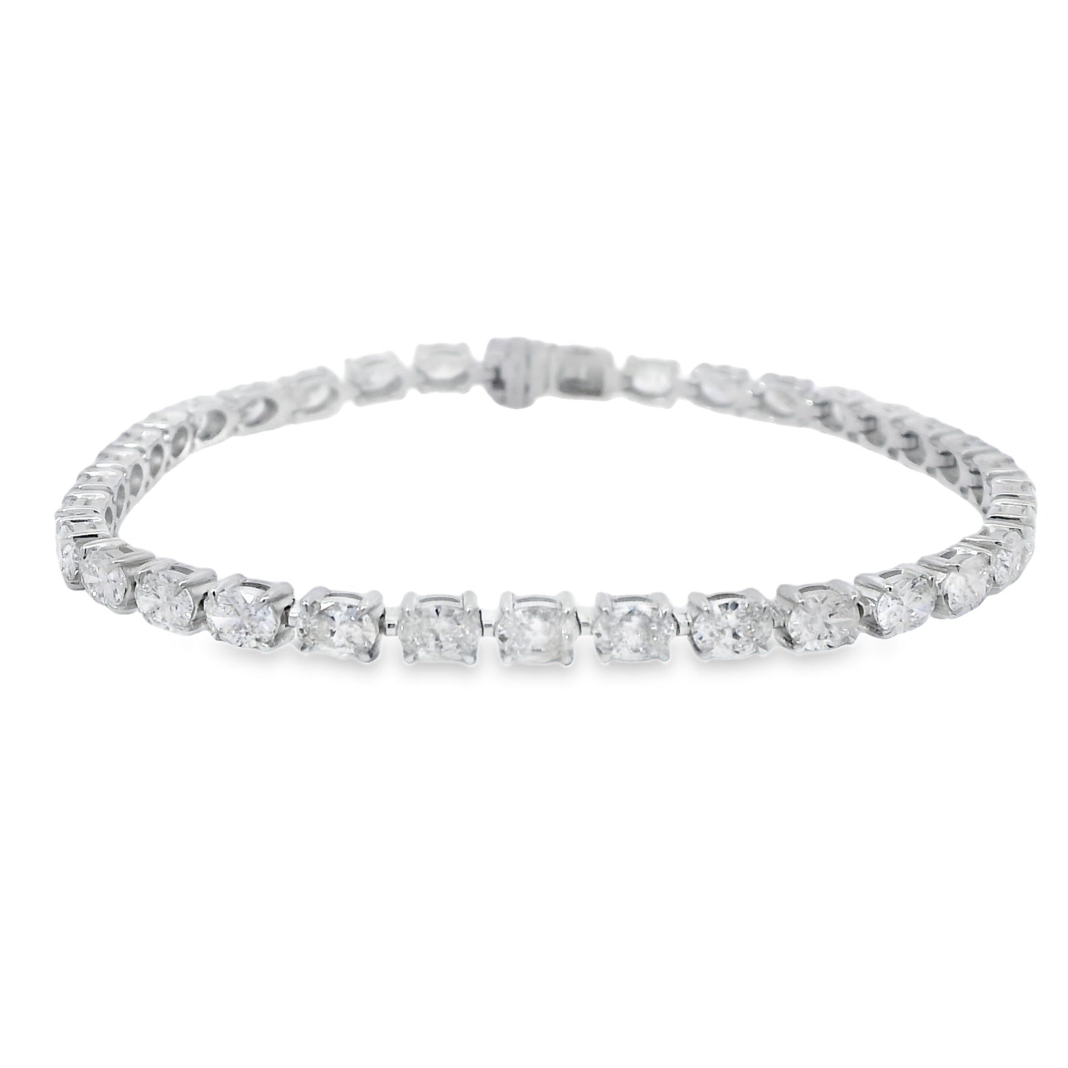18ct White Gold Oval Cut Lab Grown Diamond Bracelet
