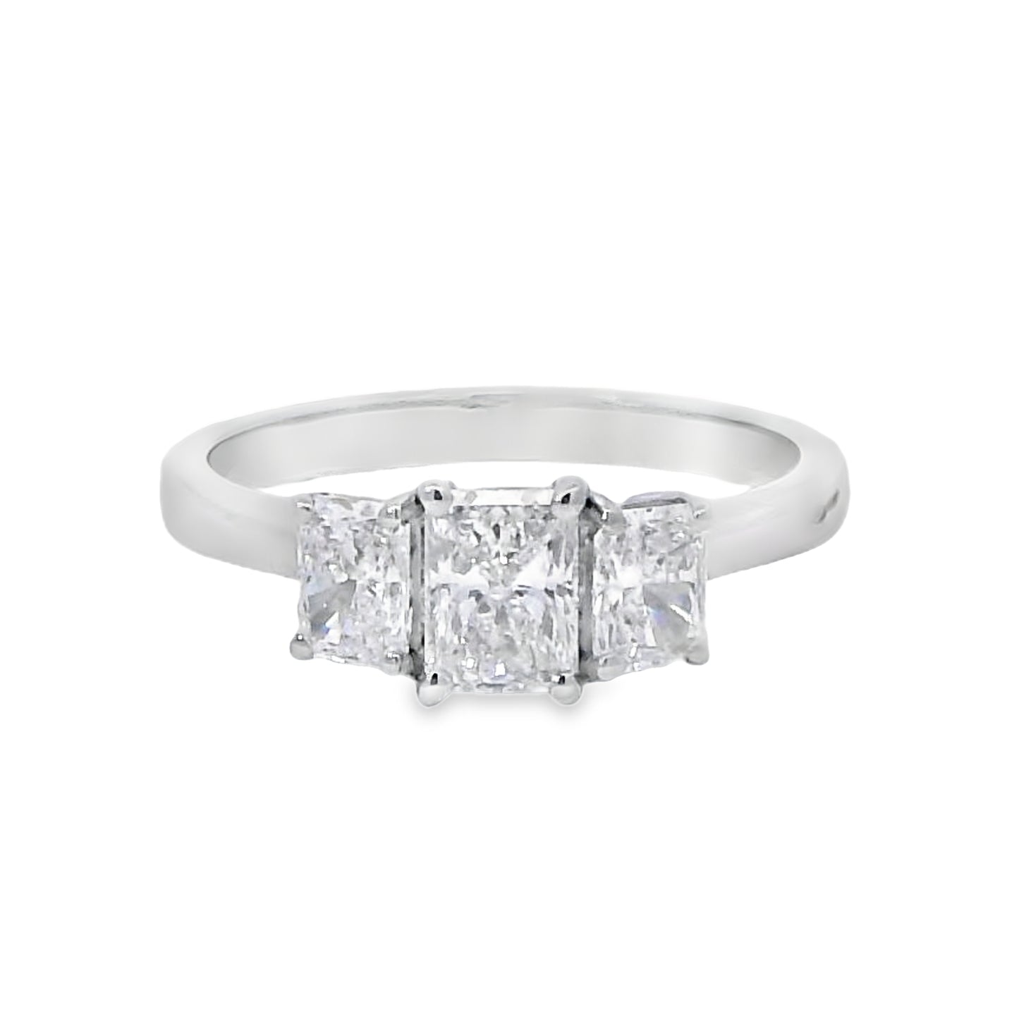 Platinum Desire Radiant Cut Trilogy Diamond Ring 1.10ct