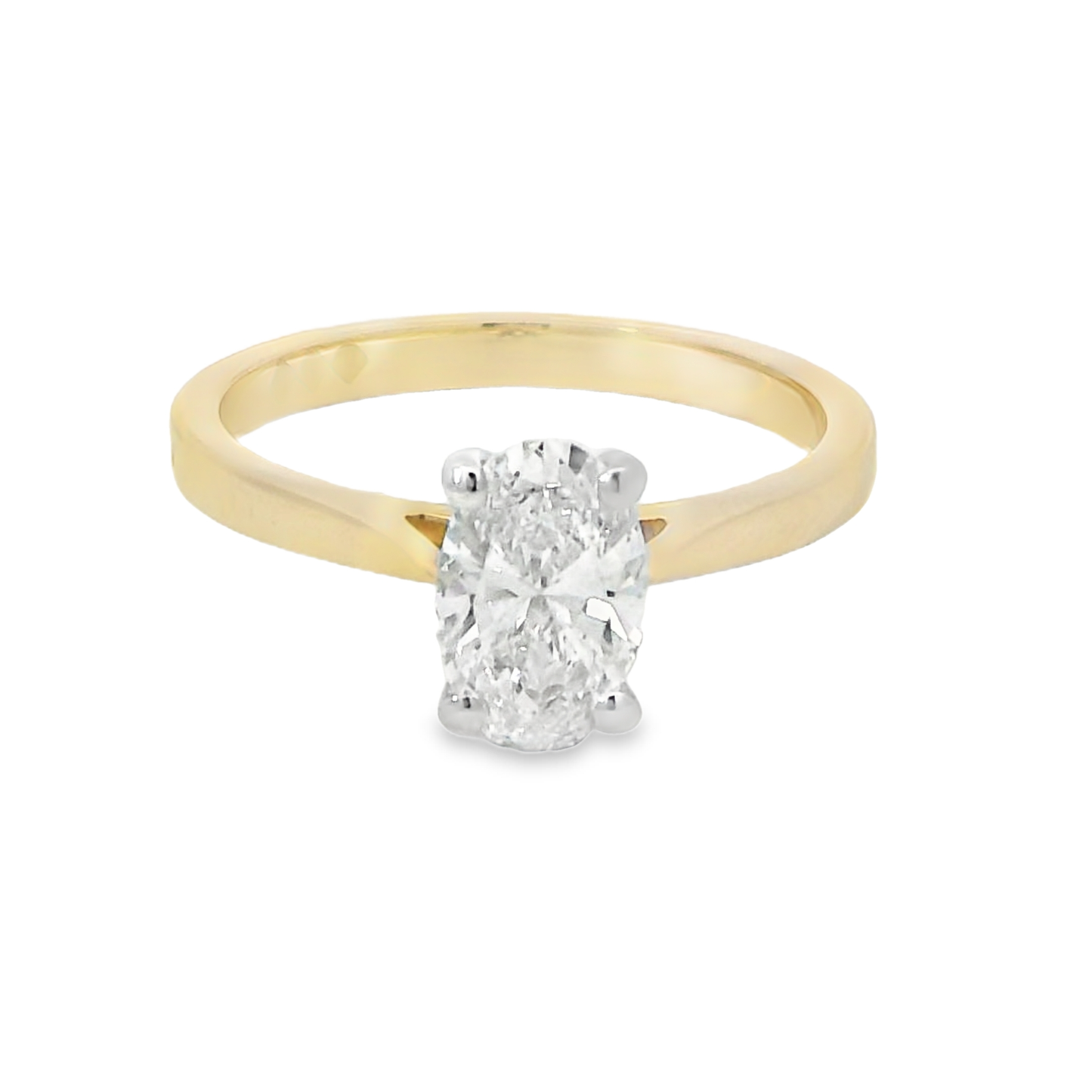 18ct Gold Lab Grown Diamond Oval Cut Solitaire Ring 1.00ct