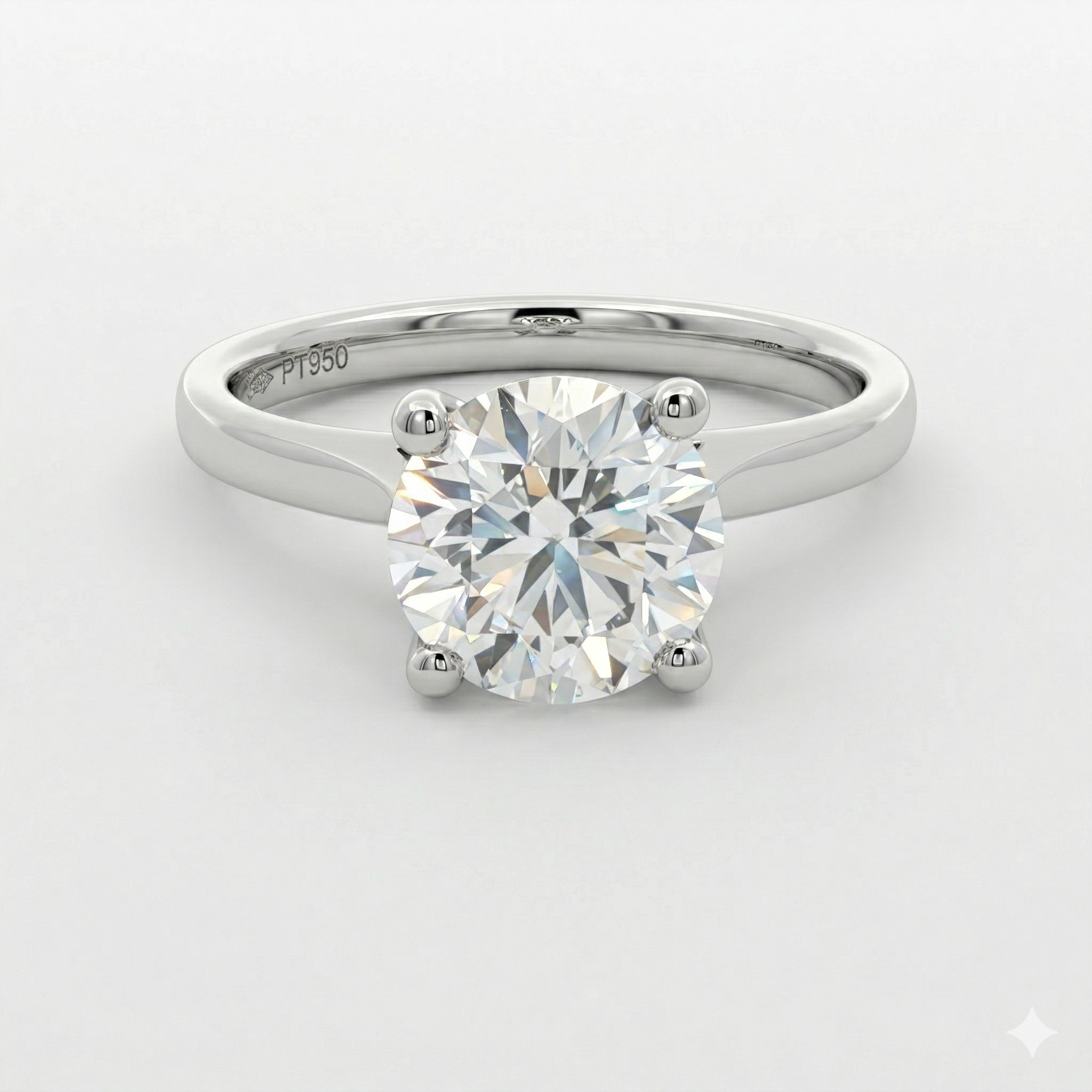 Platinum Lab Grown Solitaire Diamond Ring 2.00ct D VS2