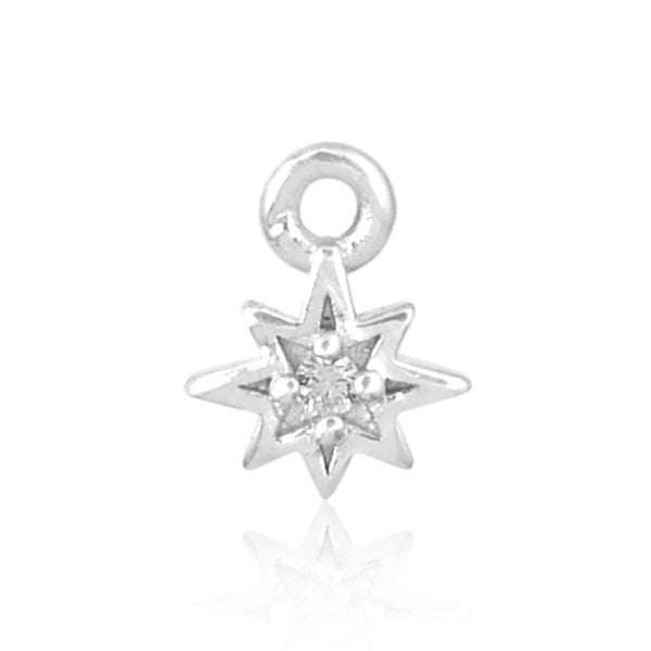 Perma Jewel Silver Shining Star Charm 9253104