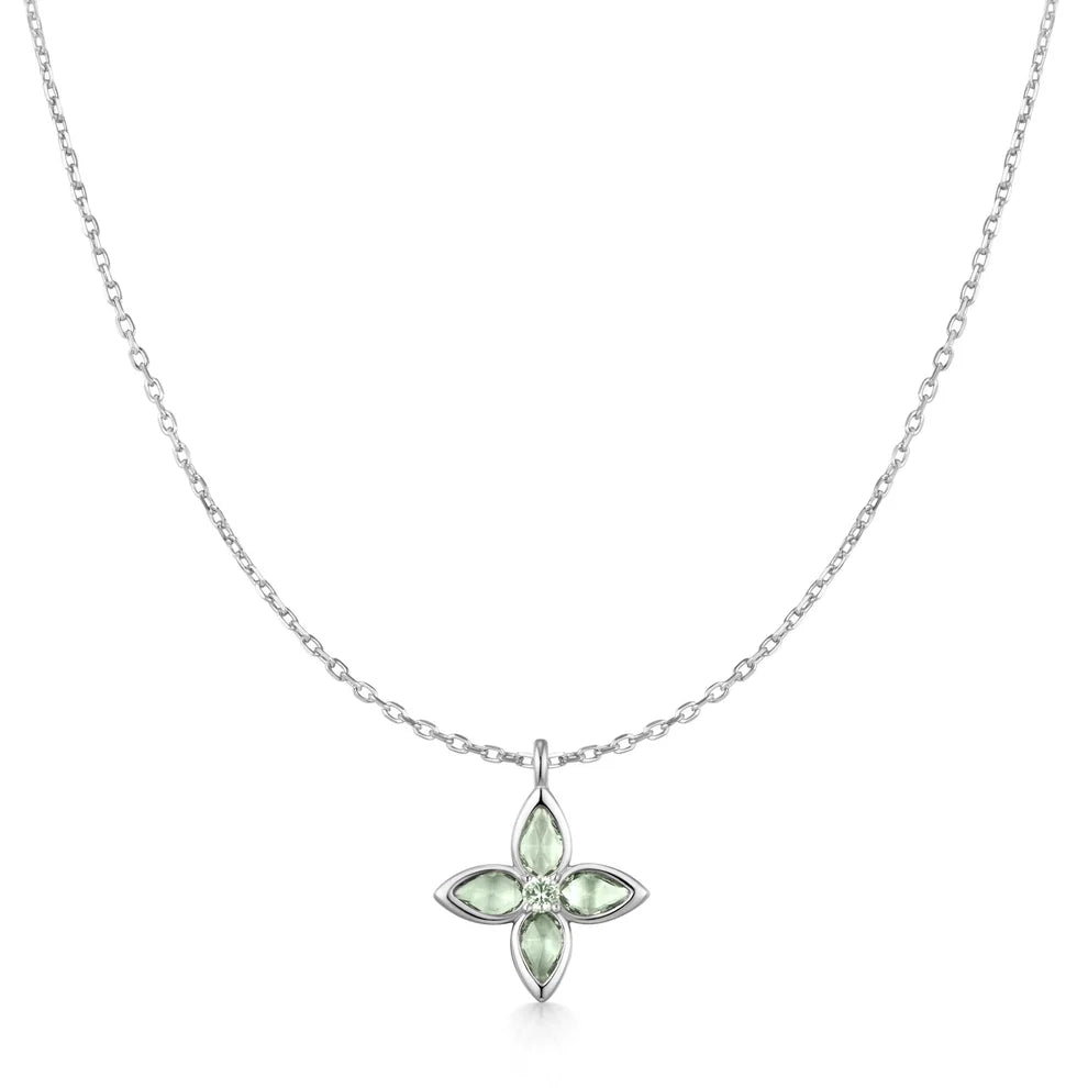 Ania Haie Silver Mint Green Lucky Clover Necklace N073-03H