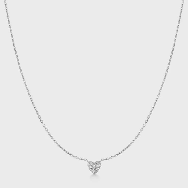 ANIA HAIE Silver Pavé Heart Necklace N074-01H