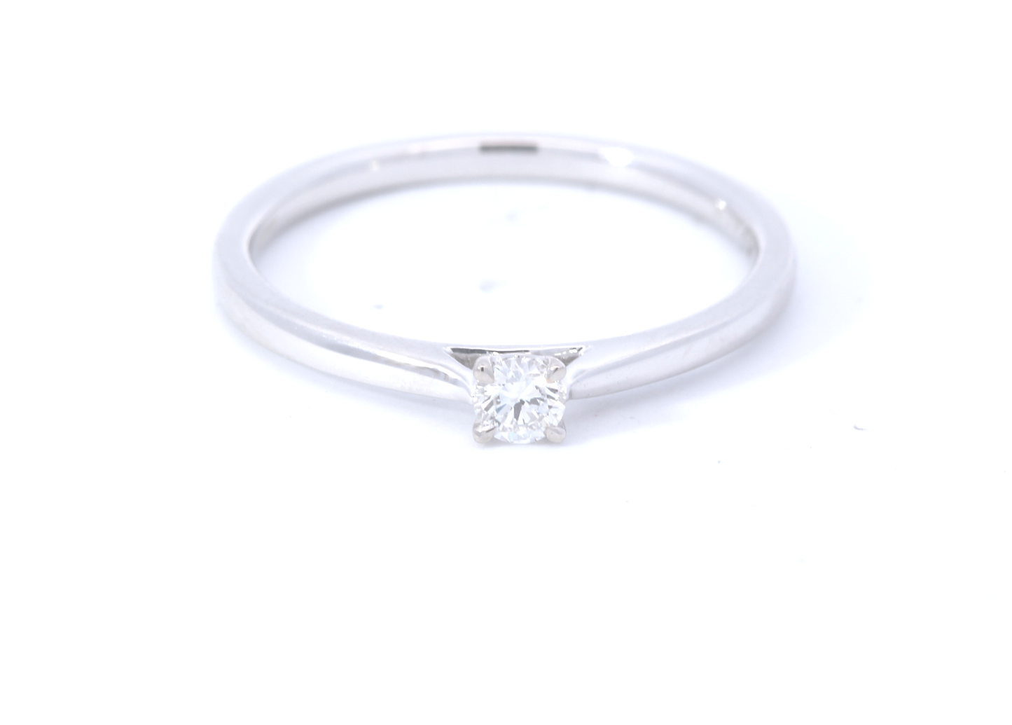 9ct White Gold Diamond Solitaire Ring 0.10ct