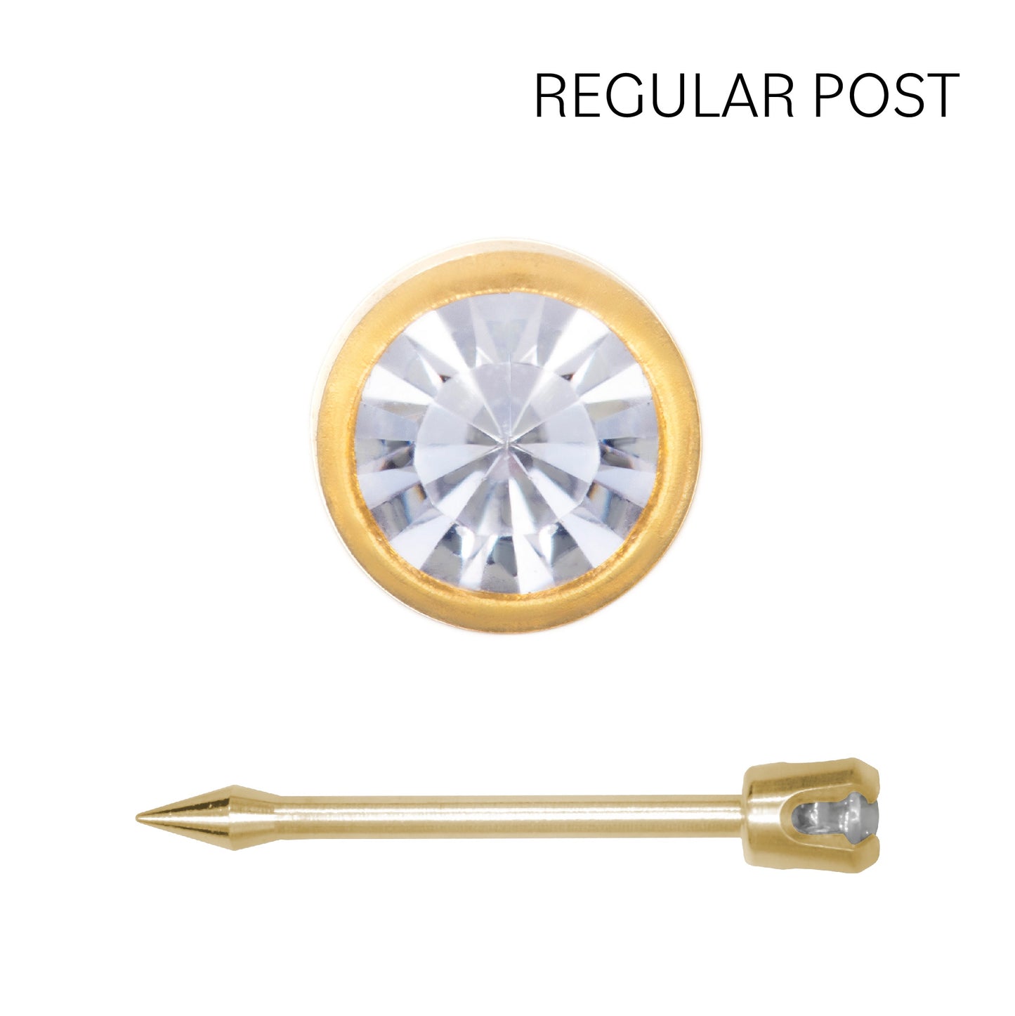 Nose Piercing Kit 24ct Gold Plated Stainless steel 2mm cz Bezel 1202C-1