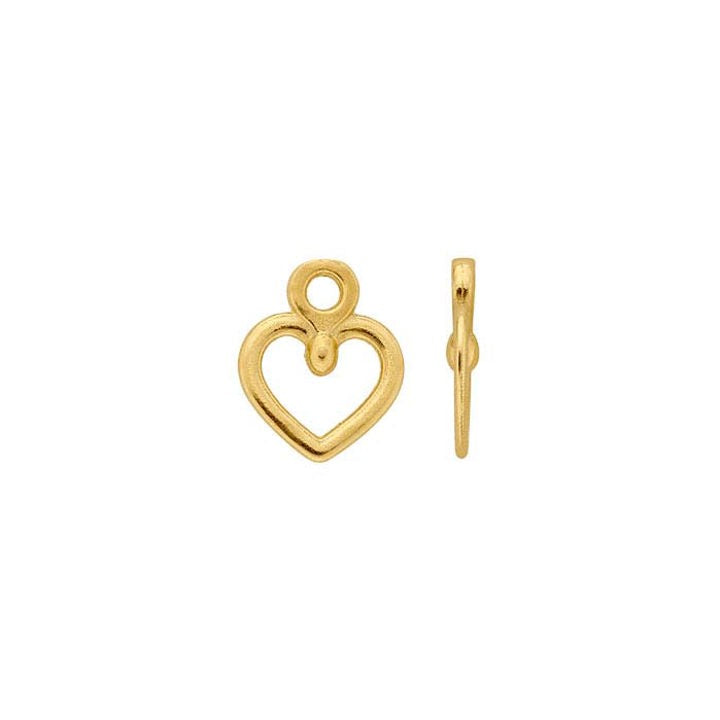 Perma Jewel 14ct Yellow Gold Open Heart Charm PJ-14CT2011