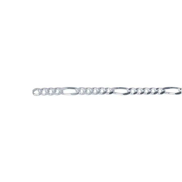 Perma Jewel Silver Figaro anklet Chain 9251004-27cm