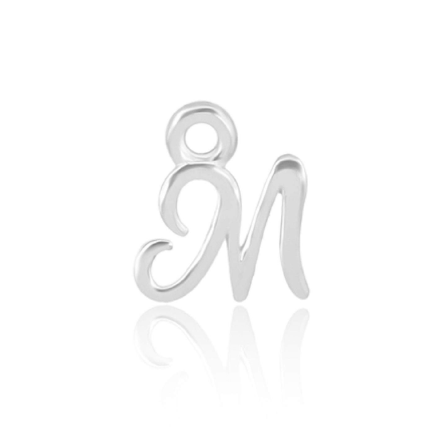 Perma Jewel Silver Initial Script Charm