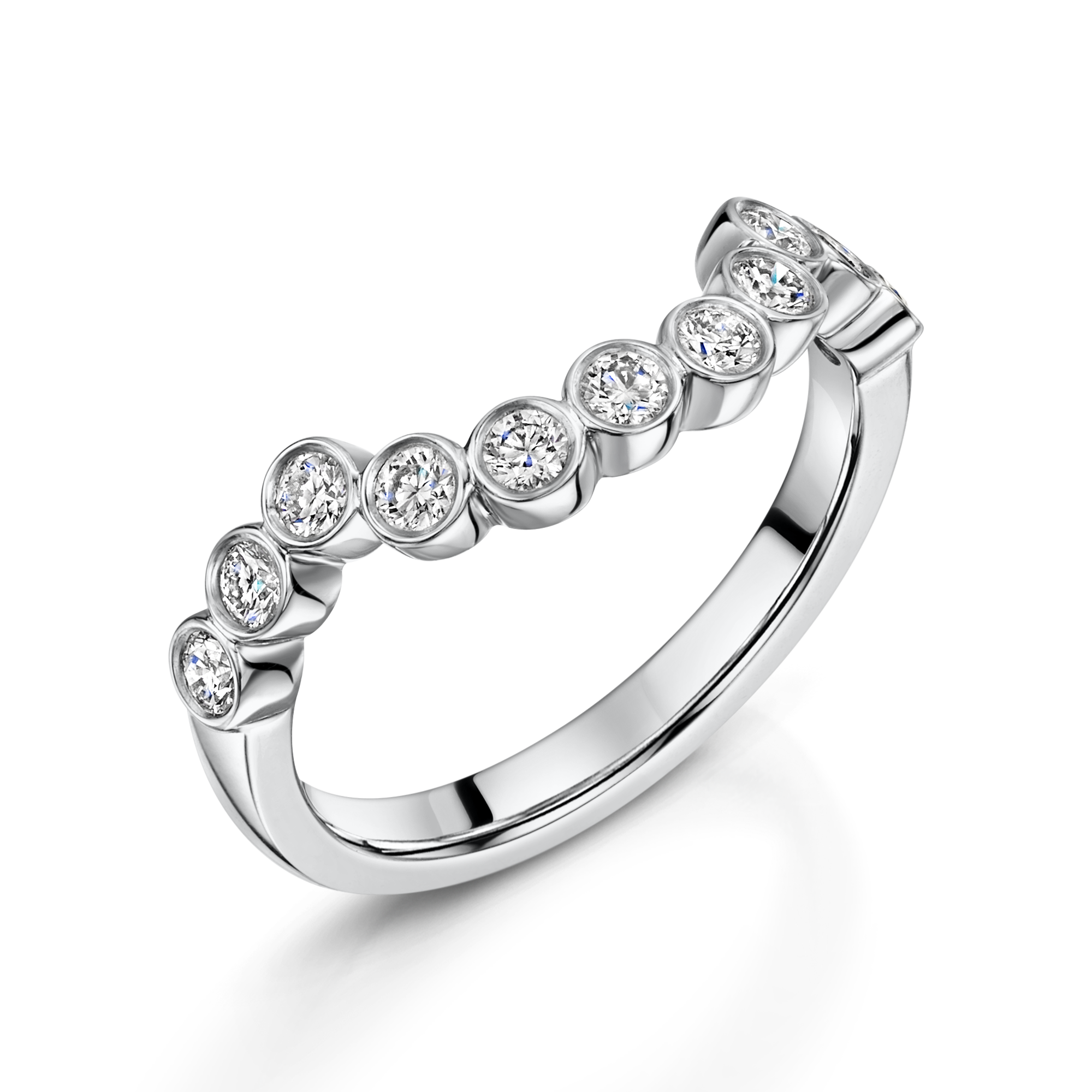 Platinum Lab Grown Bubble Shaped Half Eternity Ring 0.30ct