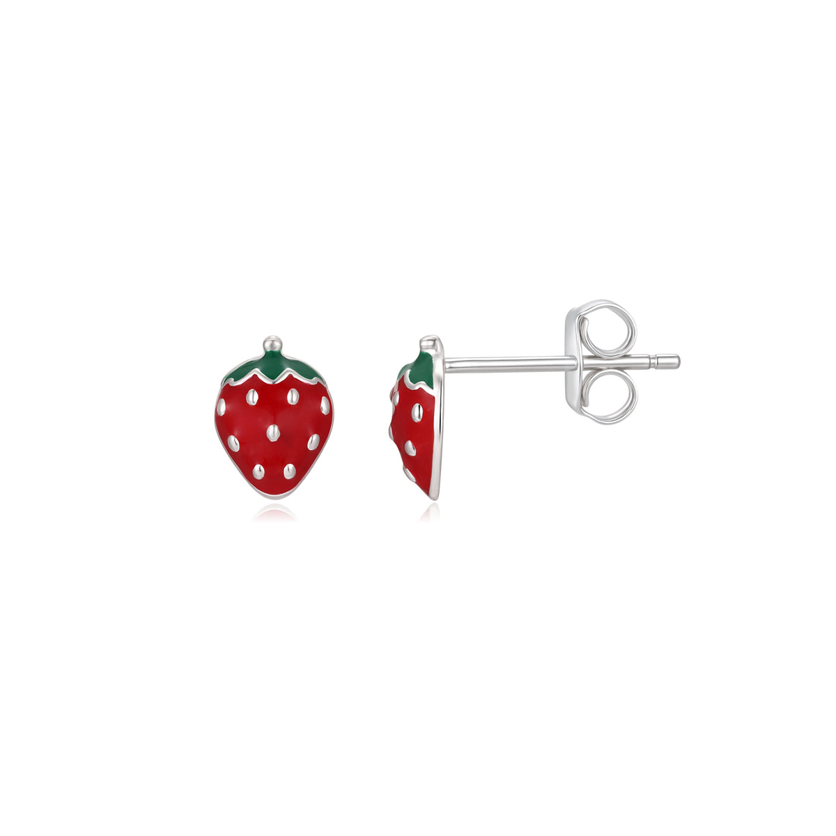 Silver Strawberry Earrings SE160C