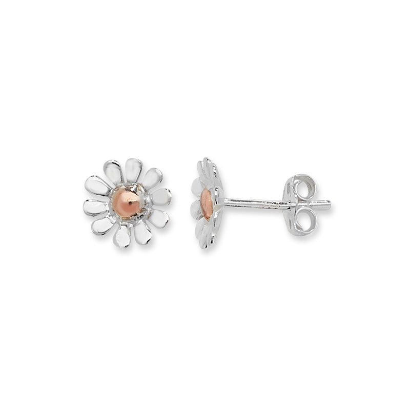 Silver Flower with Rose Gold Centre SE209B