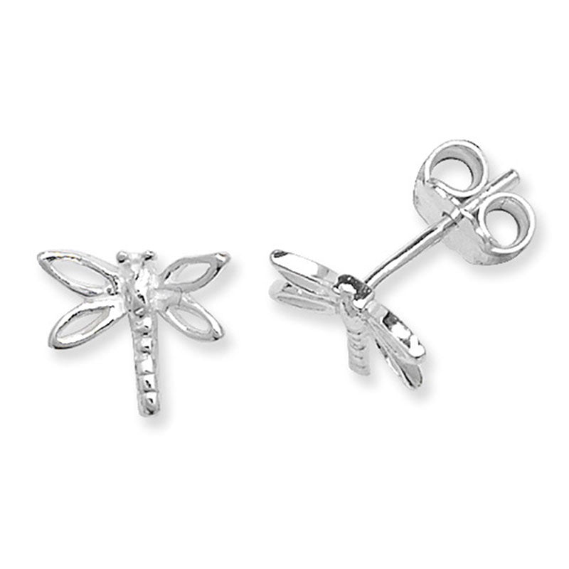 Silver Plain Dragonfly Earrings SE491B