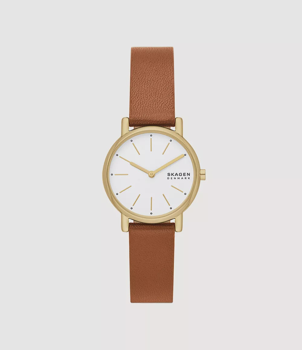Skagen Signatur Lille Two-Hand Brown Leather Watch SKW3121