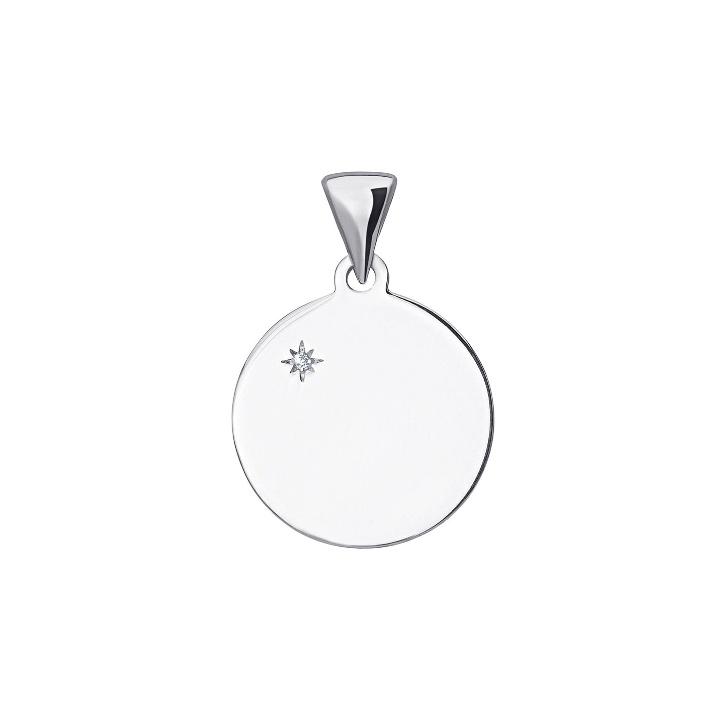 Silver CZ Disc Pendant