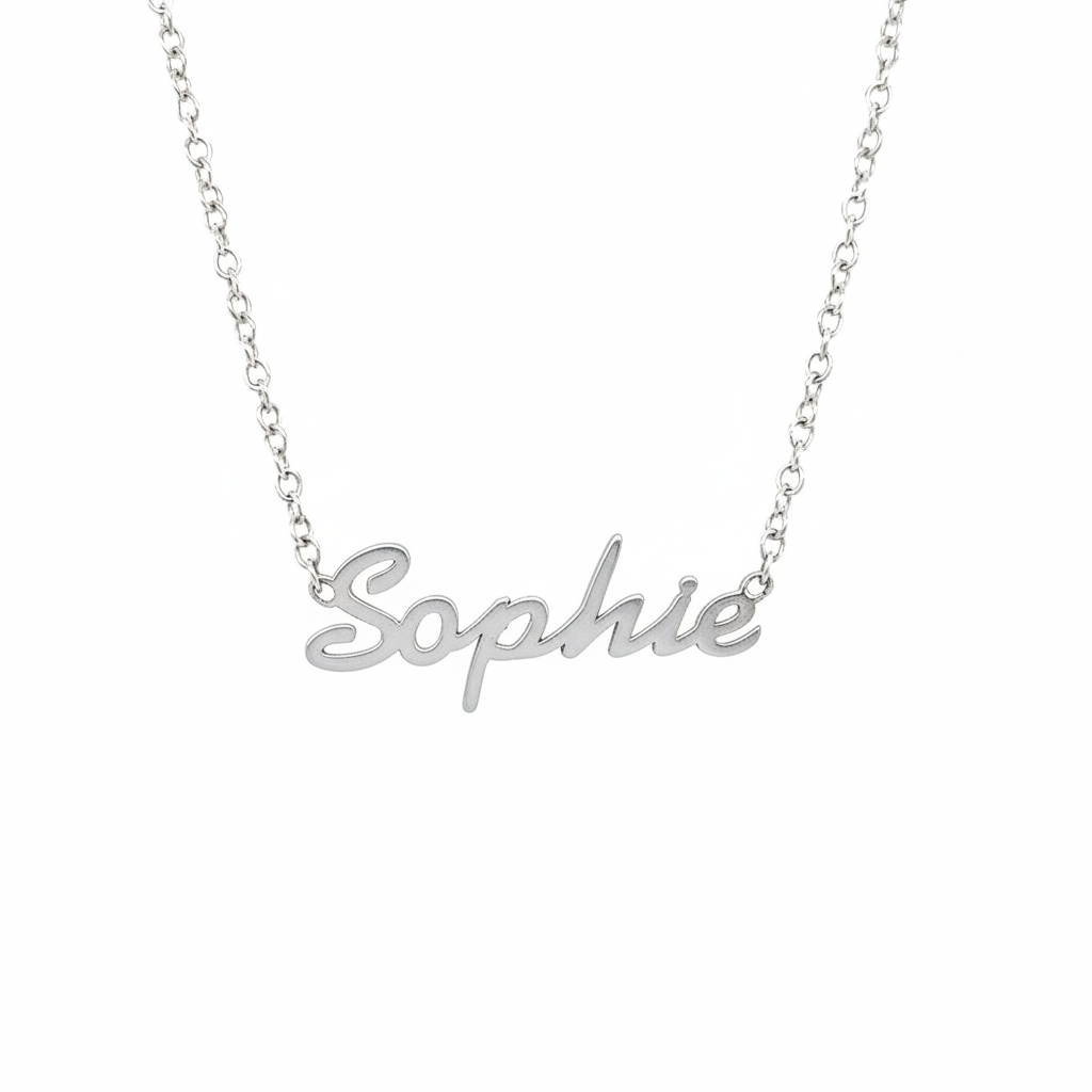 Sterling Silver Silver Name Necklace 328