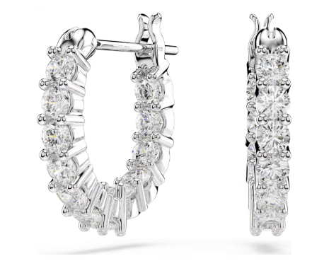 Swarovski Matrix Silver Tone Hoop earrings 5633866