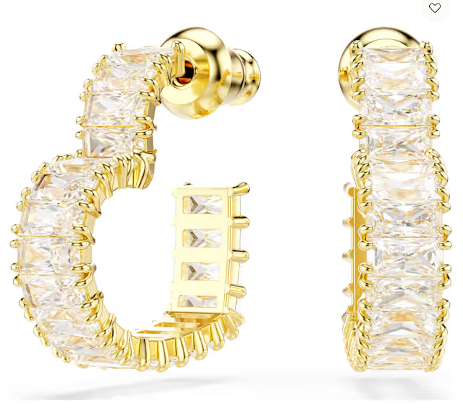Swarovski Matrix Gold Tone Heart Hoop Earrings 5701599