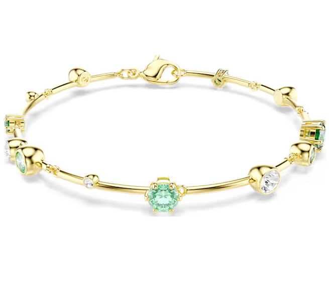 Swarovski Constella bracelet Mixed cuts, Green, Gold-tone plated 5722478