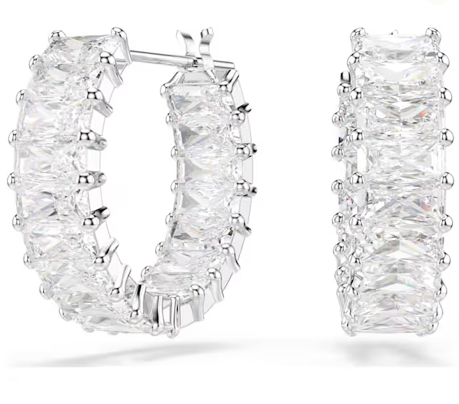 Swarovski Matrix hoop earrings Baguette cut 5733397