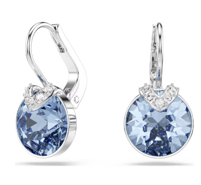 Swarovski Bella V drop earrings Blue Silver Tone 5734234