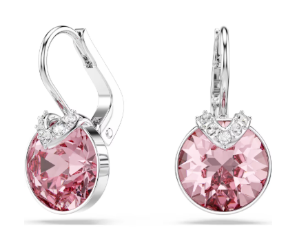 Swarovski Bella V drop earrings Pink Silver Tone 5734235